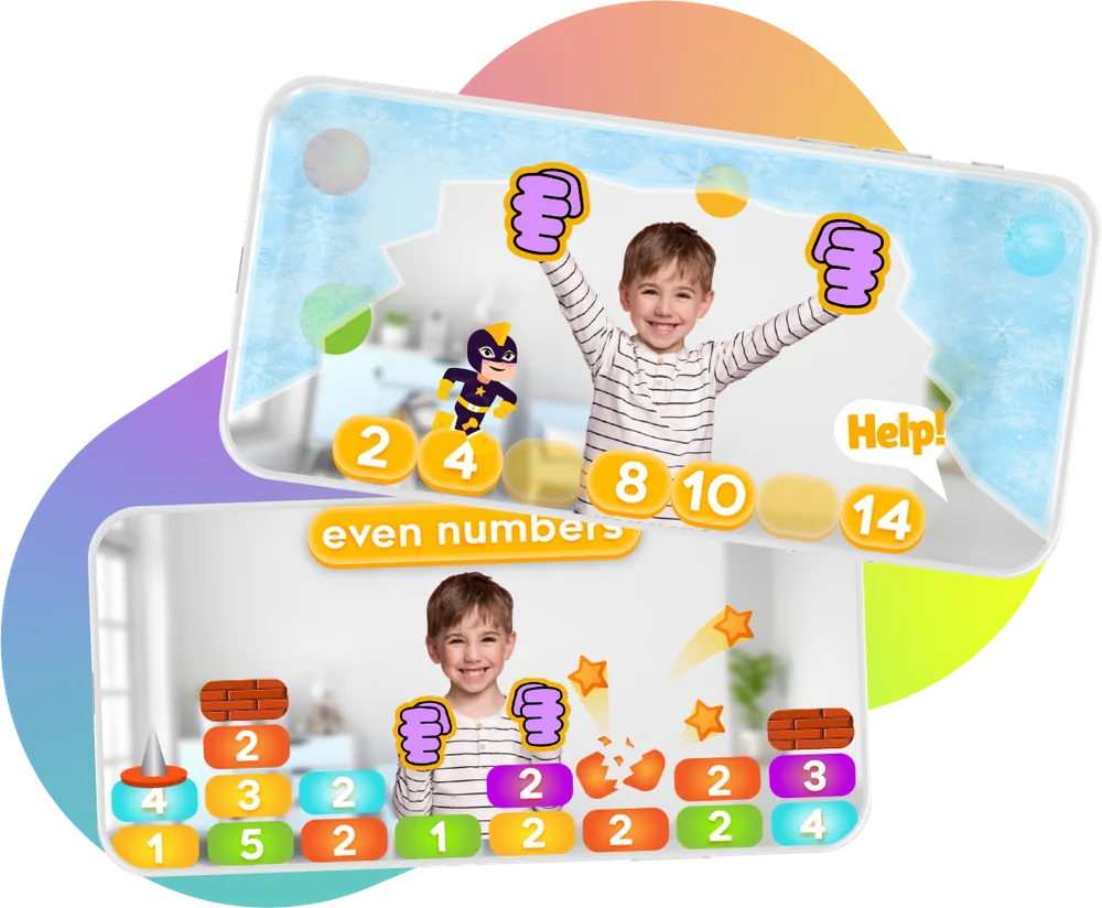 Hoppy Math gameplay screens