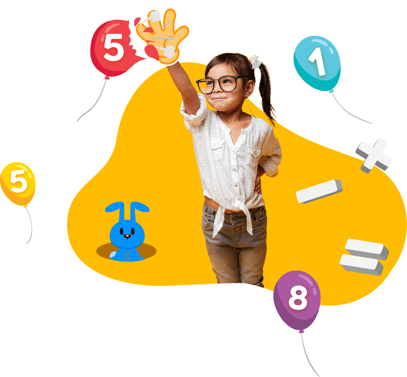 Child playing with number-based motion controls